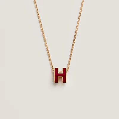 [Kismet Jewels ]HM CLIC RED ENAMEL GOLD NECKLACE